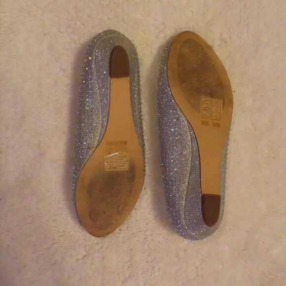David's Bridal Women's Silver Rhinestone Open Peep Toe Formal Dress Shoe Sz 8.5 - Picture 3 of 4